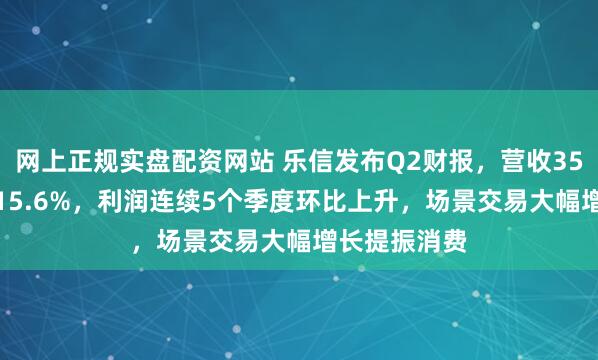 网上正规实盘配资网站 乐信发布Q2财报，营收35.9亿环比增15.6%，利润连续5个季度环比上升，场景交易大幅增长提振消费